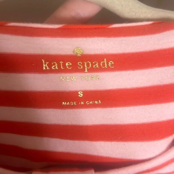 ✨Kate Spade Wheaton Red & Pink Striped Bow Sz Small Top✨ - Picture 8 of 9